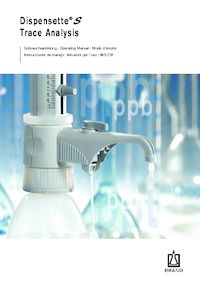 Dispensette® S Trace Analysis Şişe Üstü Dispenser Kulanım Kılavuzu