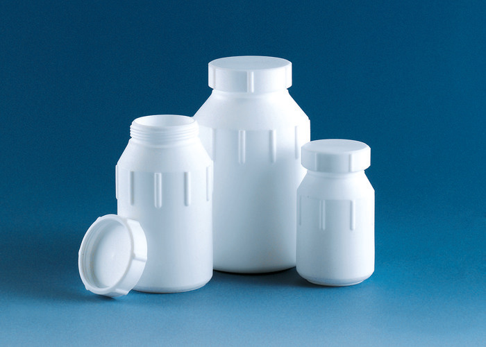 Bottle, PTFE, wide neck, with screw cap PTFE Bottle, PTFE, wide neck, with screw cap PTFE