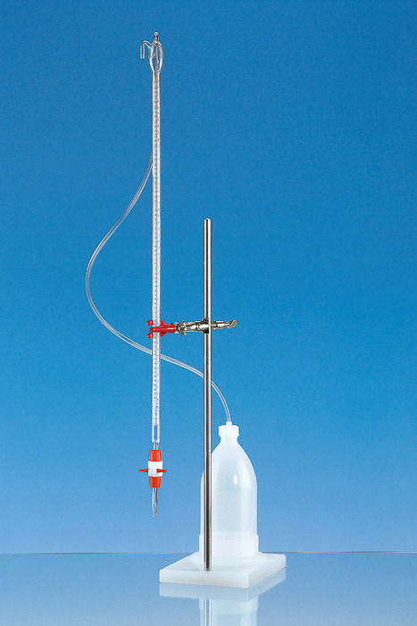 Kompakt-Titrierapparate, BLAUBRAND®, Klasse AS, Boro 3.3, DE-M, blauer Schellbachstreifen, PE-Flasche