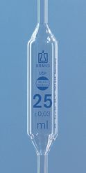 Bulb pipettes, USP, BLAUBRAND®, class AS, 1 mark, AR-GLAS®, blue printed scale, DE-M