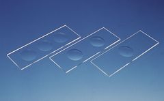 Microscope slides 1.2 - 1.5 mm, white, with concave cavities, Rim polished