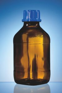 Gewindeflasche, Natron-Kalk-Glas, braun, Ethylen-Acrylat-beschichtet