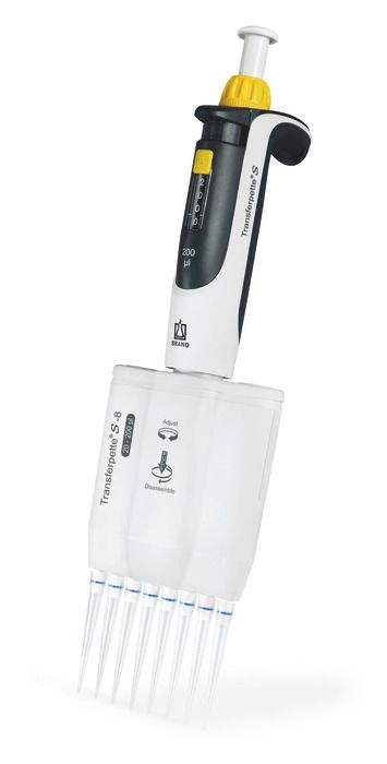 Mehrkanal-Mikroliterpipette Transferpette® S -8, Variabel, DE-M
