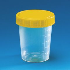 Universal container, PP, with screw cap, PE (yellow), y-sterile