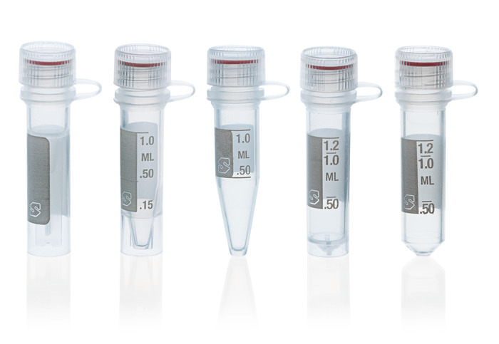 Microcentrifuge tubes, PP, with attached screw-cap, PE, transparent, BIO-CERT® PCR QUALITY Microcentrifuge tubes, PP, with attached screw-cap, PE, transparent, BIO-CERT® PCR QUALITY