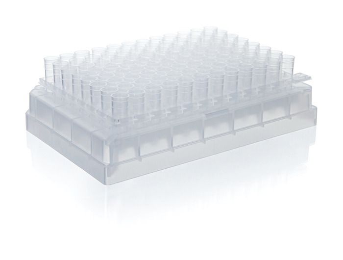Tube racks with lid, PP, With 96 coded tubes | BRAND