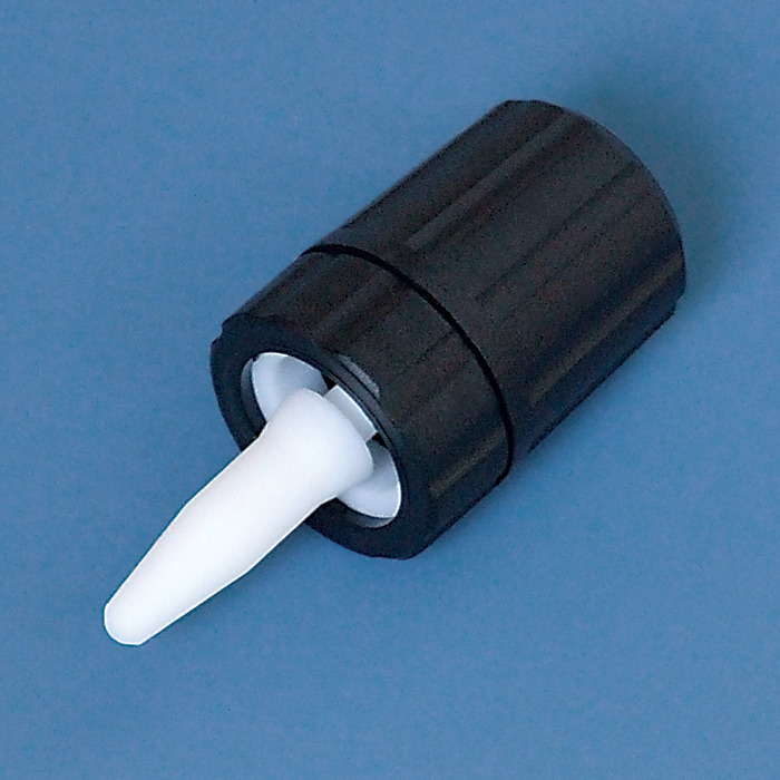 Spare valve spindle with retention device, PTFE Spare valve spindle with retention device, PTFE
