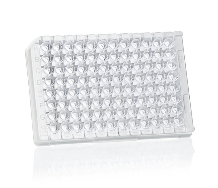 Streifenplatte 96-well (12 x F8), PS, pureGrade™, medium binding, transparent, F-Boden, CERTIFIED LIFE SCIENCE QUALITY