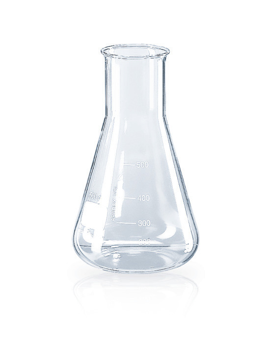 Erlenmeyer flasks, wide neck, Boro 3.3, beaded rim, graduated Erlenmeyer flasks, wide neck, Boro 3.3, beaded rim, graduated