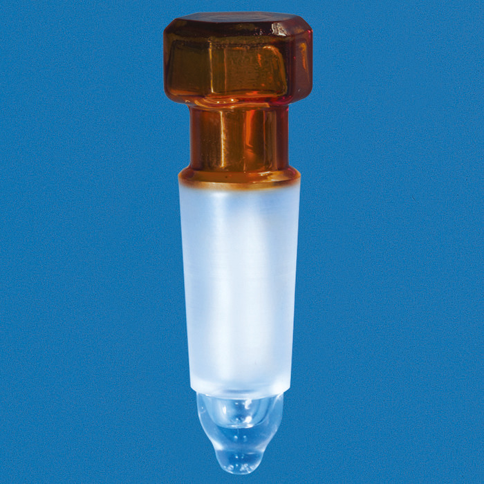 Conical ground joint stopper, amber, Boro 3.3, polished Conical ground joint stopper, amber, Boro 3.3, polished