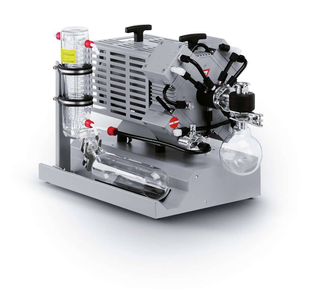 Chemistry vacuum systemMD 4C EX + AK + EK three stage,230 V / 50 Hz, with ATEX approval:pumping chamber (pumped gases):II 2G Ex h IIC T3 Gb Xenvironment (without inert purge gas):II 3G Ex h IIB T4 Gc Xenvironment (wi