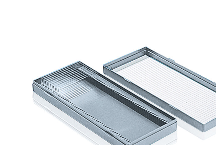 Recipiente portaobjetos, rectangular, PS, 76 mm x 26 mm Recipiente portaobjetos, rectangular, PS, 76 mm x 26 mm