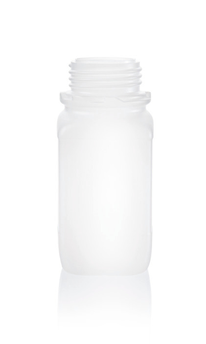 Square bottle, PE-HD, wide neck