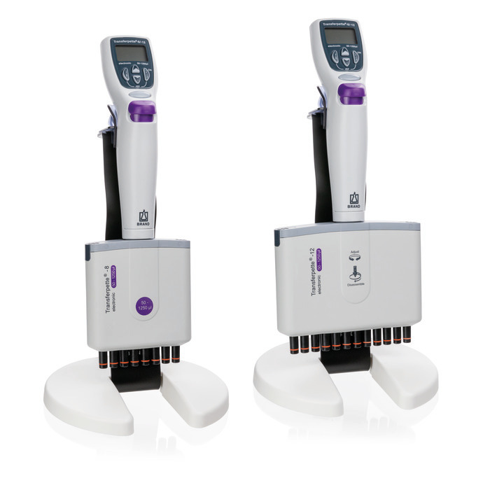 Mehrkanal-Mikroliterpipette, inkl. Einzelständer, Transferpette® -8/12 electronic, 50 - 1.250 µl, DE-M Mehrkanal-Mikroliterpipette, inkl. Einzelständer, Transferpette® -8/12 electronic, 50 - 1.250 µl, DE-M