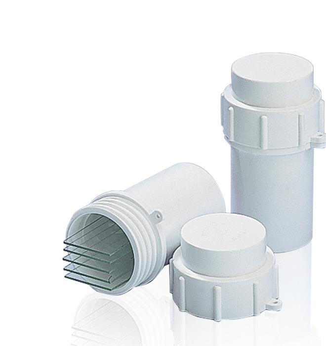 Transport box for microscope slides, PP, round Transport box for microscope slides, PP, round