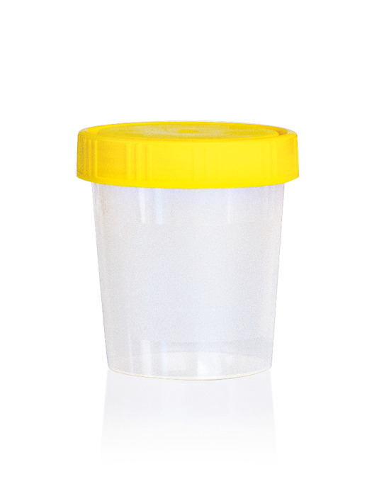 Universal container, PP, with screw cap PE (yellow), y-sterile Universal container, PP, with screw cap PE (yellow), y-sterile