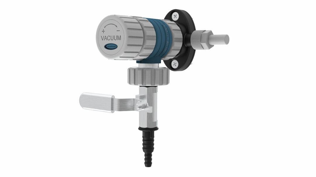 VACUU·LAN® module d'arrêt et derégulation manuelle VCL 02, avec piècede raccordement A1, M35, pour fixage ausurface, se composant de A1, B1, C2, D1