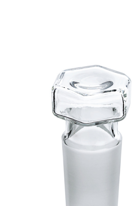 Conical ground joint stopper, Boro 3.3, hexagonal grip, hollow Conical ground joint stopper, Boro 3.3, hexagonal grip, hollow
